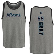 Men's Miami Marlins Tristan Gray ＃59 Backer Tank Top Ash