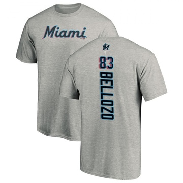 Men's Miami Marlins Valente Bellozo ＃83 Backer T-Shirt Ash