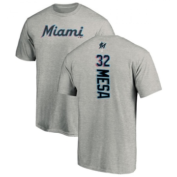 Men's Miami Marlins Victor Mesa ＃32 Backer T-Shirt Ash