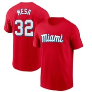 Men's Miami Marlins Victor Mesa ＃32 City Connect Name & Number T-Shirt - Red