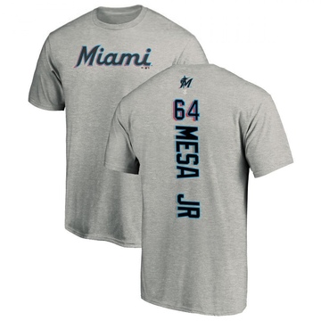 Men's Miami Marlins Victor Mesa Jr. ＃64 Backer T-Shirt Ash