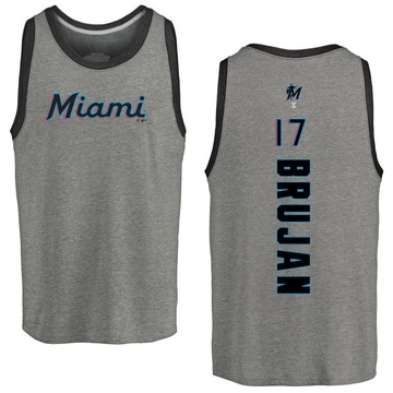 Men's Miami Marlins Vidal Brujan ＃17 Backer Tank Top Ash