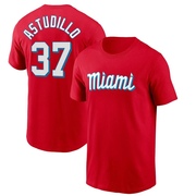 Men's Miami Marlins Willians Astudillo ＃37 City Connect Name & Number T-Shirt - Red