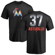 Men's Miami Marlins Willians Astudillo ＃37 Midnight Mascot T-Shirt - Black