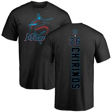 Men's Miami Marlins Yonny Chirinos ＃26 Backer T-Shirt - Black