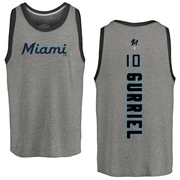 Men's Miami Marlins Yuli Gurriel ＃10 Backer Tank Top Ash