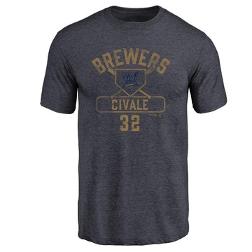 Men's Milwaukee Brewers Aaron Civale ＃32 Base Runner T-Shirt - Navy