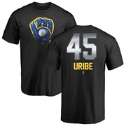 Men's Milwaukee Brewers Abner Uribe ＃45 Midnight Mascot T-Shirt - Black