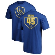 Men's Milwaukee Brewers Abner Uribe ＃45 RBI T-Shirt - Royal