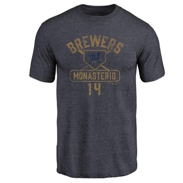 Men's Milwaukee Brewers Andruw Monasterio ＃14 Base Runner T-Shirt - Navy