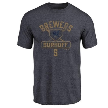 Men's Milwaukee Brewers Bj Surhoff ＃5 Base Runner T-Shirt - Navy