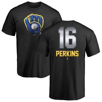 Men's Milwaukee Brewers Blake Perkins ＃16 Midnight Mascot T-Shirt - Black