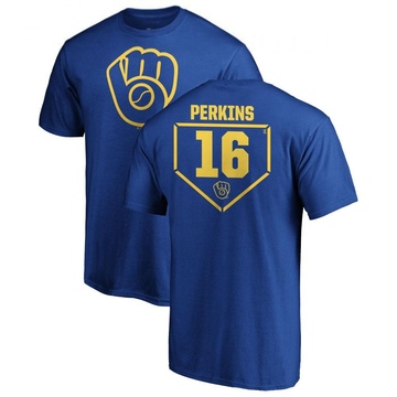 Men's Milwaukee Brewers Blake Perkins ＃16 RBI T-Shirt - Royal