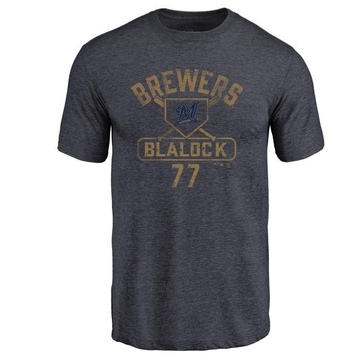 Men's Milwaukee Brewers Bradley Blalock ＃77 Base Runner T-Shirt - Navy