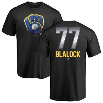 Men's Milwaukee Brewers Bradley Blalock ＃77 Midnight Mascot T-Shirt - Black