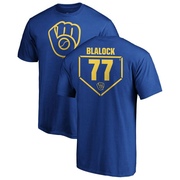 Men's Milwaukee Brewers Bradley Blalock ＃77 RBI T-Shirt - Royal