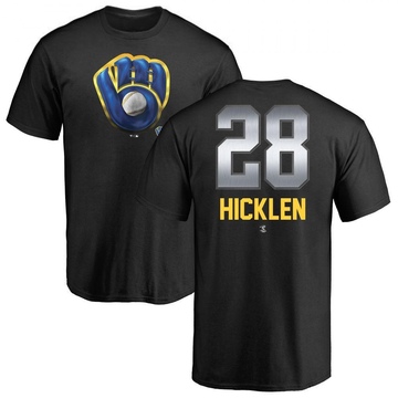 Men's Milwaukee Brewers Brewer Hicklen ＃28 Midnight Mascot T-Shirt - Black