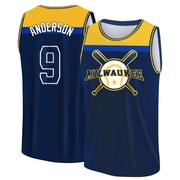 Men's Milwaukee Brewers Brian Anderson ＃9 Legend Baseball Tank Top - Navy/Yellow