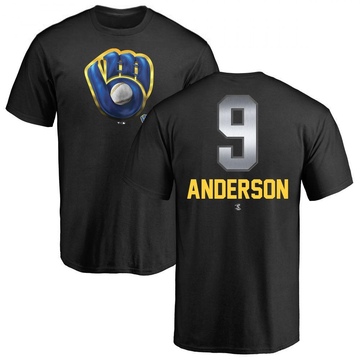 Men's Milwaukee Brewers Brian Anderson ＃9 Midnight Mascot T-Shirt - Black