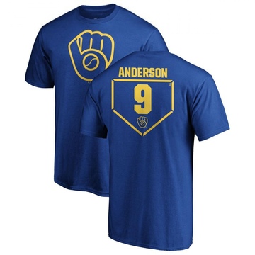 Men's Milwaukee Brewers Brian Anderson ＃9 RBI T-Shirt - Royal