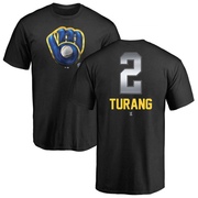 Men's Milwaukee Brewers Brice Turang ＃2 Midnight Mascot T-Shirt - Black