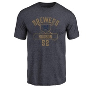 Men's Milwaukee Brewers Bryan Hudson ＃52 Base Runner T-Shirt - Navy