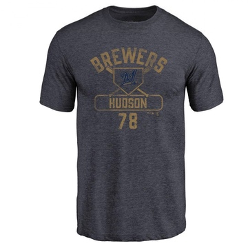 Men's Milwaukee Brewers Bryan Hudson ＃78 Base Runner T-Shirt - Navy