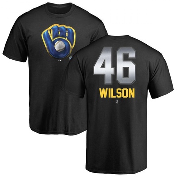 Men's Milwaukee Brewers Bryse Wilson ＃46 Midnight Mascot T-Shirt - Black