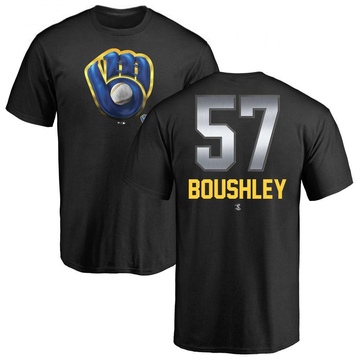 Men's Milwaukee Brewers Caleb Boushley ＃57 Midnight Mascot T-Shirt - Black