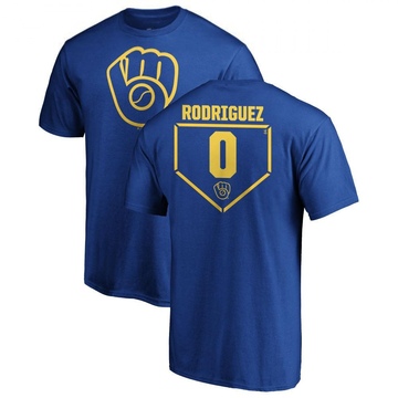 Men's Milwaukee Brewers Carlos Rodriguez ＃0 RBI T-Shirt - Royal