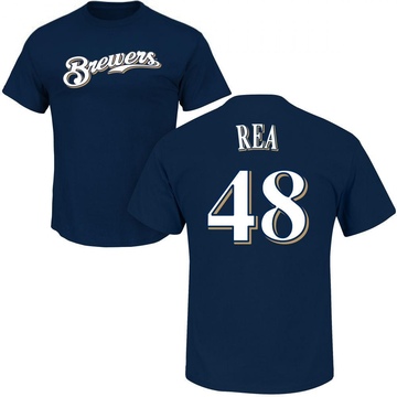 Men's Milwaukee Brewers Colin Rea ＃48 Roster Name & Number T-Shirt - Navy