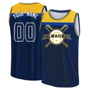 Men's Milwaukee Brewers Custom ＃00 Legend Baseball Tank Top - Navy/Yellow