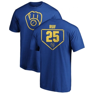 Men's Milwaukee Brewers Darin Ruf ＃25 RBI T-Shirt - Royal