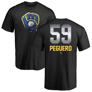 Men's Milwaukee Brewers Elvis Peguero ＃59 Midnight Mascot T-Shirt - Black