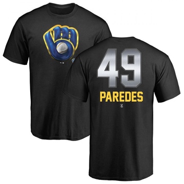 Men's Milwaukee Brewers Enoli Paredes ＃49 Midnight Mascot T-Shirt - Black