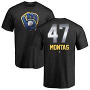 Men's Milwaukee Brewers Frankie Montas ＃47 Midnight Mascot T-Shirt - Black