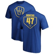 Men's Milwaukee Brewers Frankie Montas ＃47 RBI T-Shirt - Royal