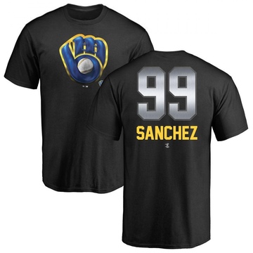 Men's Milwaukee Brewers Gary Sanchez ＃99 Midnight Mascot T-Shirt - Black