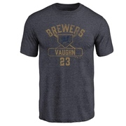 Men's Milwaukee Brewers Greg Vaughn ＃23 Base Runner T-Shirt - Navy