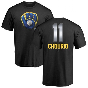 Men's Milwaukee Brewers Jackson Chourio ＃11 Midnight Mascot T-Shirt - Black