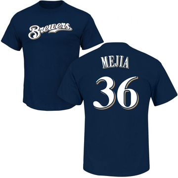 Men's Milwaukee Brewers J.C. Mejia ＃36 Roster Name & Number T-Shirt - Navy