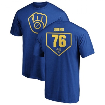 Men's Milwaukee Brewers Jeferson Quero ＃76 RBI T-Shirt - Royal