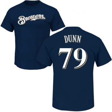 Men's Milwaukee Brewers Oliver Dunn ＃79 Roster Name & Number T-Shirt - Navy