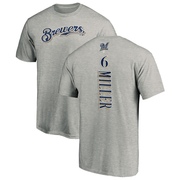 Men's Milwaukee Brewers Owen Miller ＃6 Backer T-Shirt Ash