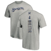 Men's Milwaukee Brewers Paul Molitor ＃4 Backer T-Shirt Ash