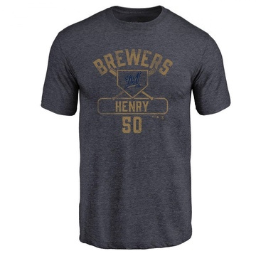 Men's Milwaukee Brewers Payton Henry ＃50 Base Runner T-Shirt - Navy