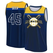 Men's Milwaukee Brewers Rob Deer ＃45 Legend Baseball Tank Top - Navy/Yellow