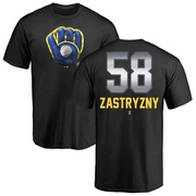 Men's Milwaukee Brewers Rob Zastryzny ＃58 Midnight Mascot T-Shirt - Black