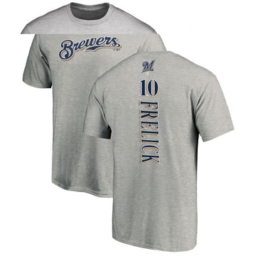 Men's Milwaukee Brewers Sal Frelick ＃10 Backer T-Shirt Ash