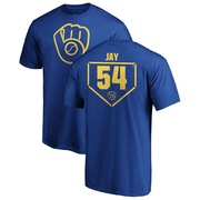 Men's Milwaukee Brewers Tyler Jay ＃54 RBI T-Shirt - Royal